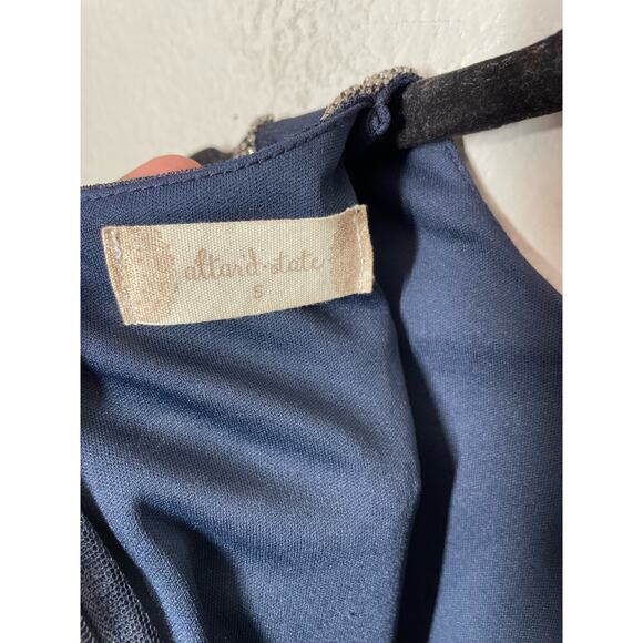 Altar'd State Corinna Navy Blue Mini Dress Beaded Sequin Tulle Small Sleeveless - Picture 4 of 8